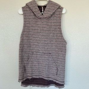 Free people knit. Striped sleeveless hoodie size M